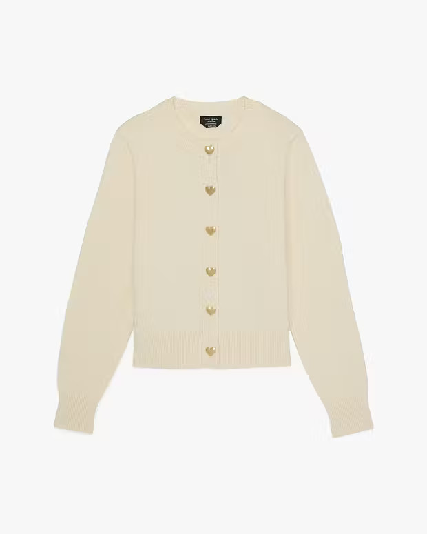 Gold Heart Button Nell Cardigan | Kate Spade (US)
