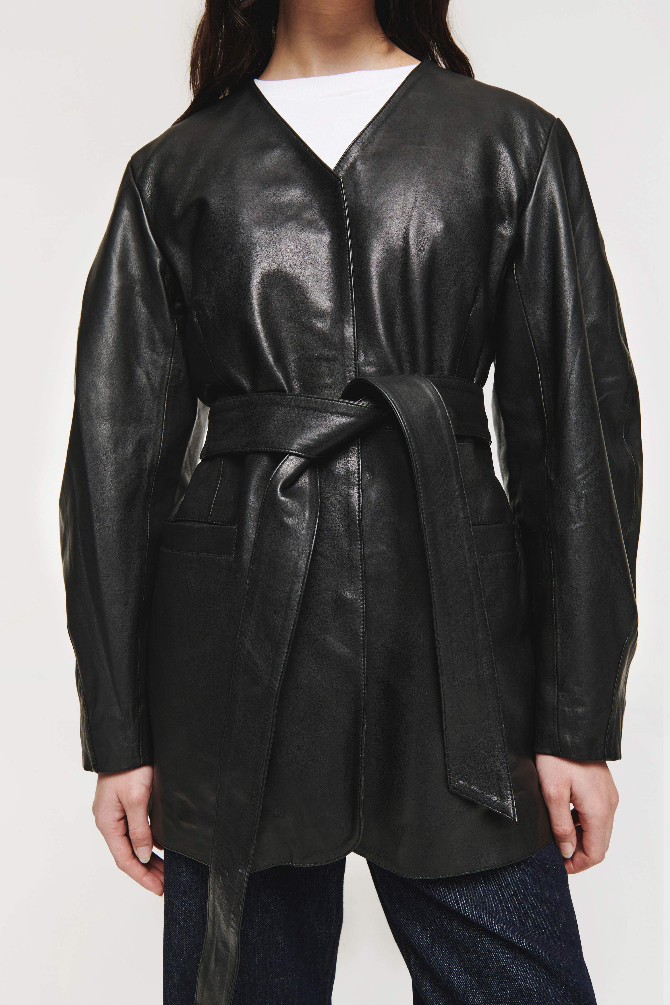 Margaret | Leather Blazer in Black | ALIGNE | ALIGNE UK & EU