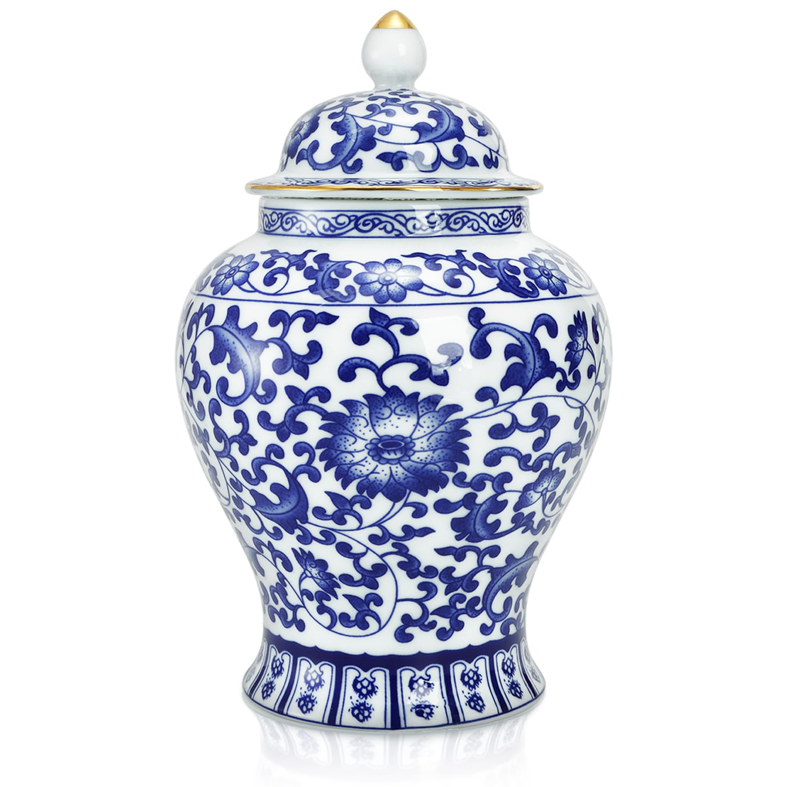 Goaste Blue and White Ginger Jar with Lid, 7.2 Inch Chinoiserie Porcelain Ginger Jars Airtight, D... | Amazon (US)