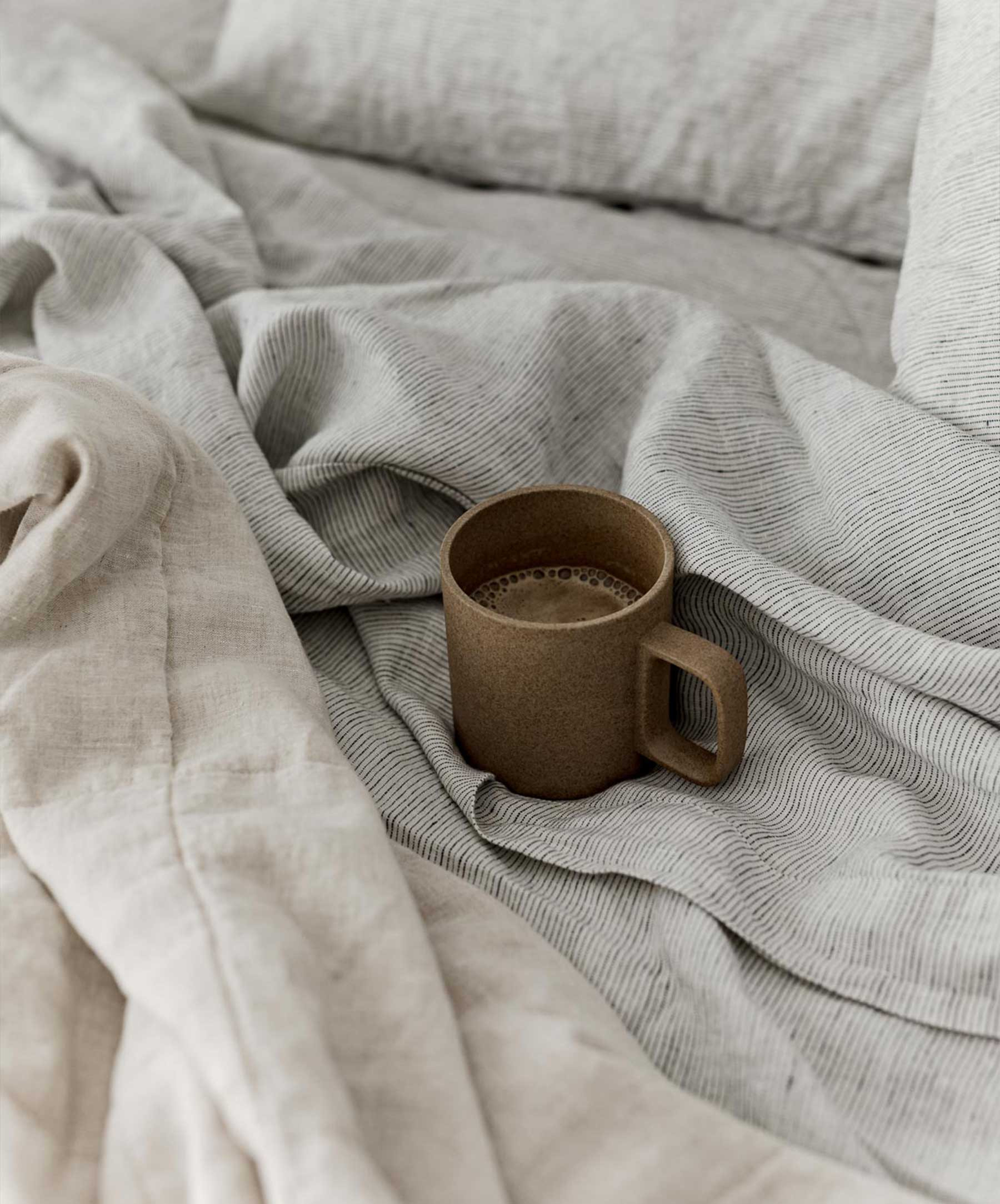 Linen Fitted Sheet - Pinstripe | CULTIVER US