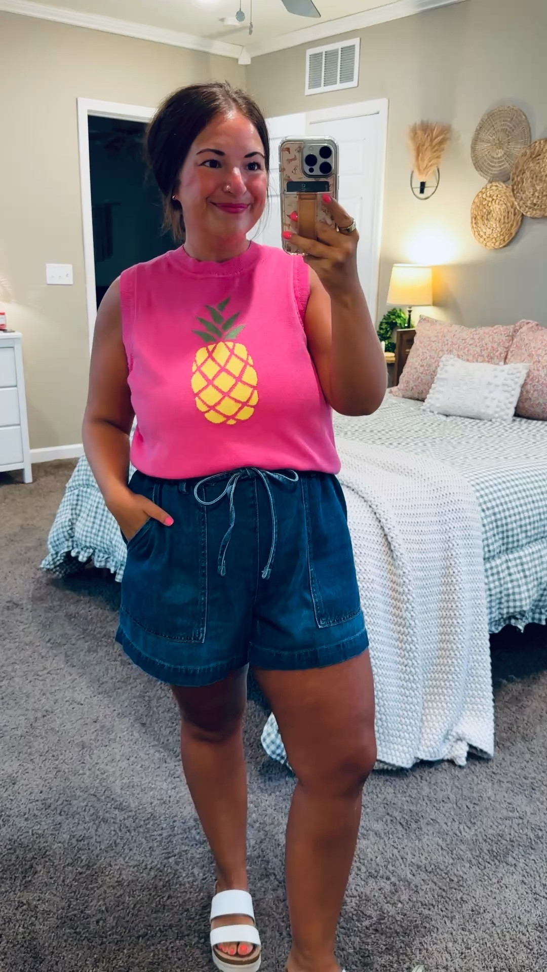 🍍💛 This pineapple tank sweater from Walmart is such a fun piece for summer.

sandals: fit true to size // wearing a 5
shorts: fit true to size // wearing a large
tank: fits true to size // wearing a large 

 #LTKootd #LTKMidsize