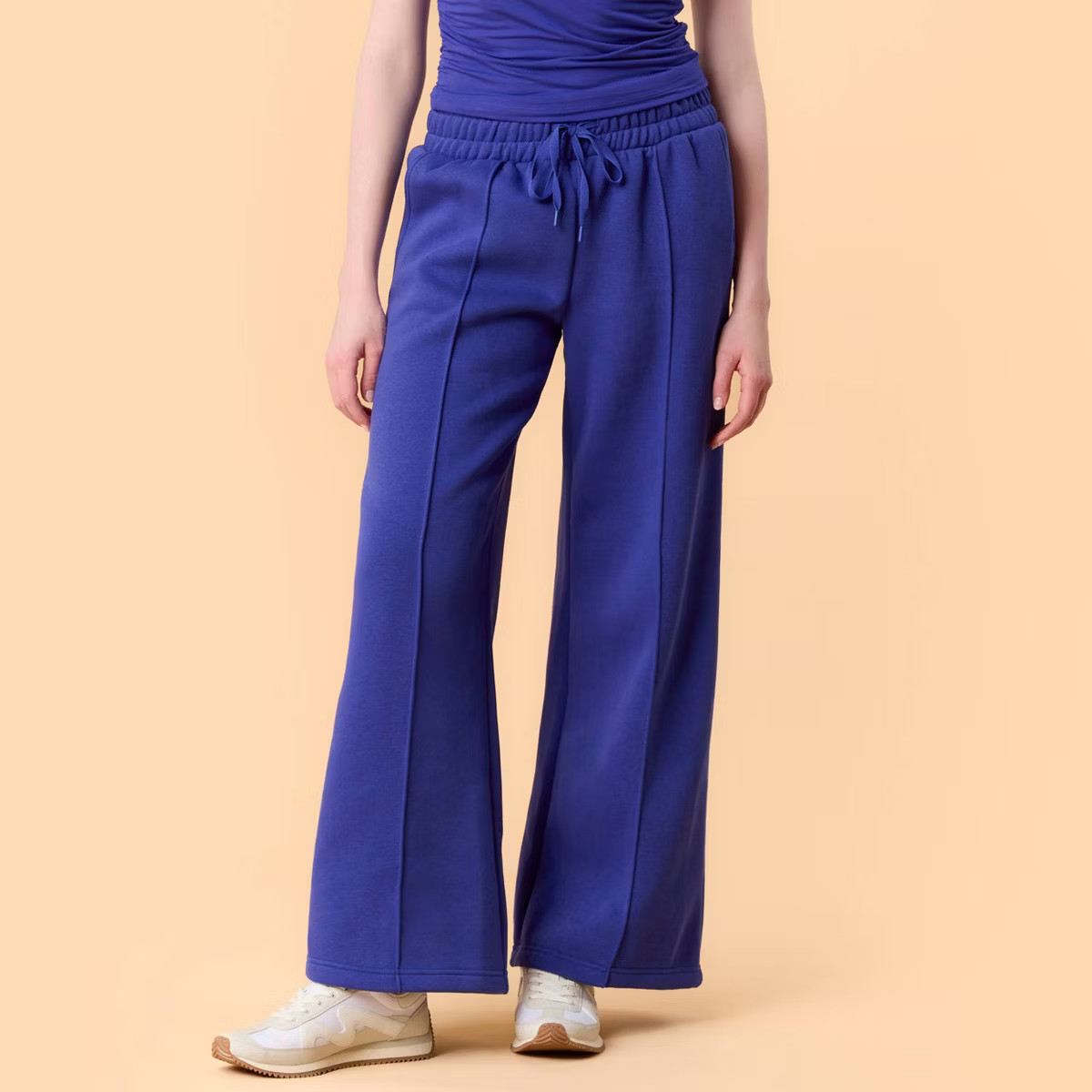 Blogilates Women's Travel Trouser High-Rise Wide Leg Sweatpants - Light Pink M | Target