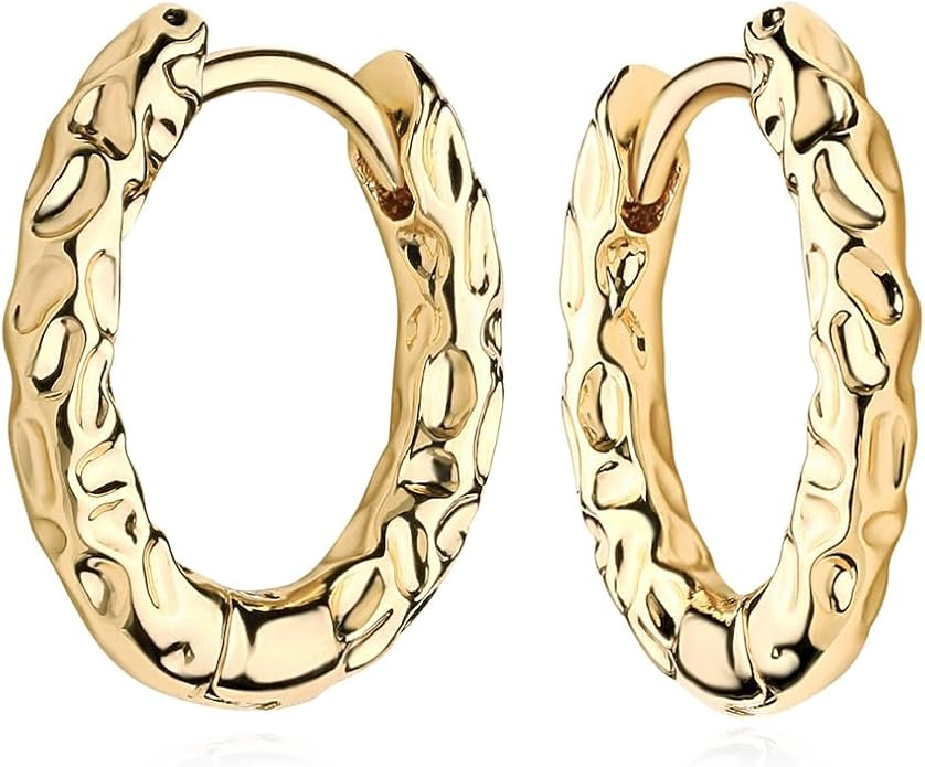 MYEARS Women Huggie Earrings Gold Hoop 14K Gold Filled Small Simple Handmade Hypoallergenic Every... | Amazon (US)