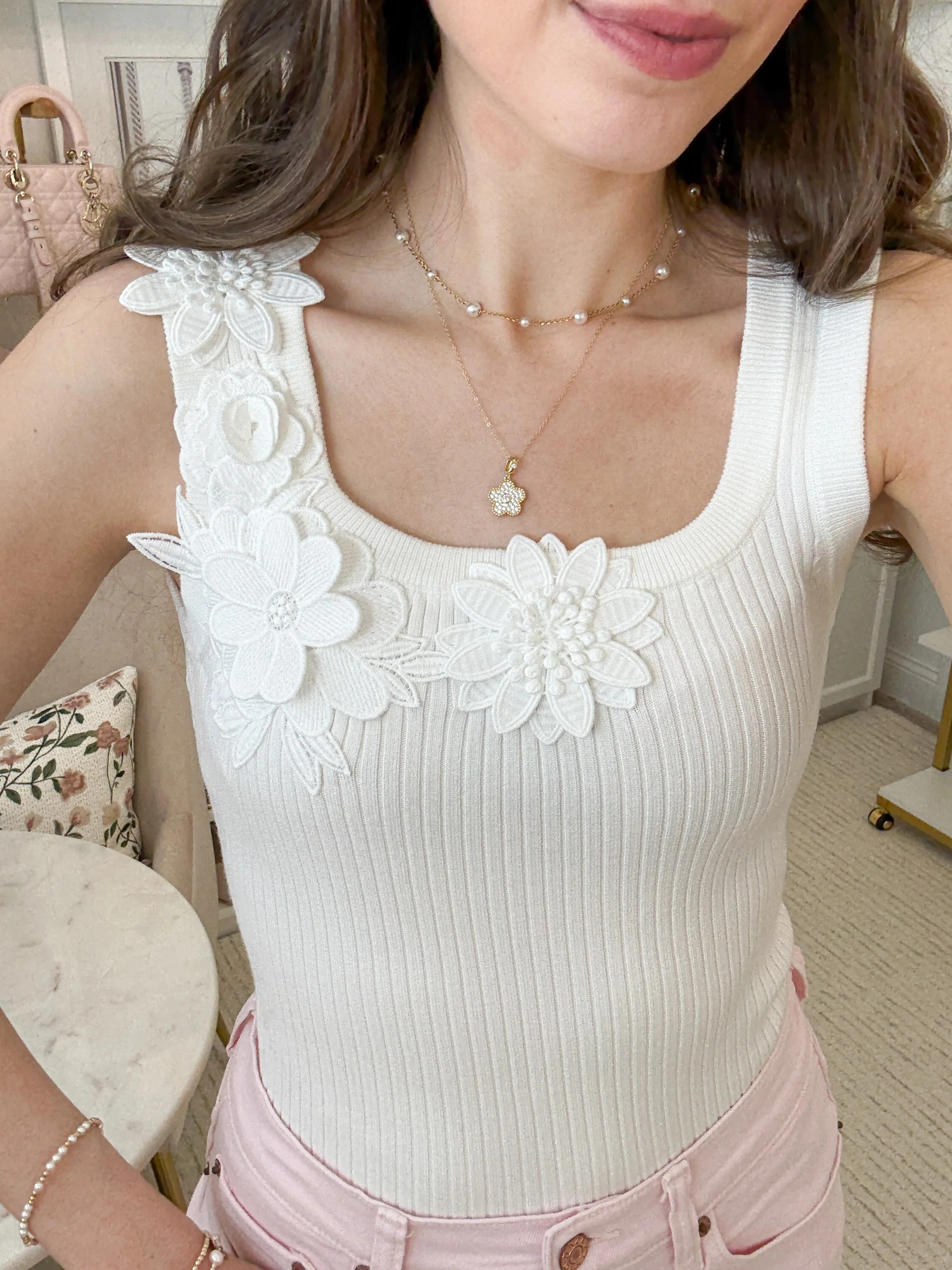 Fleurette Applique Tank | Carin Rose