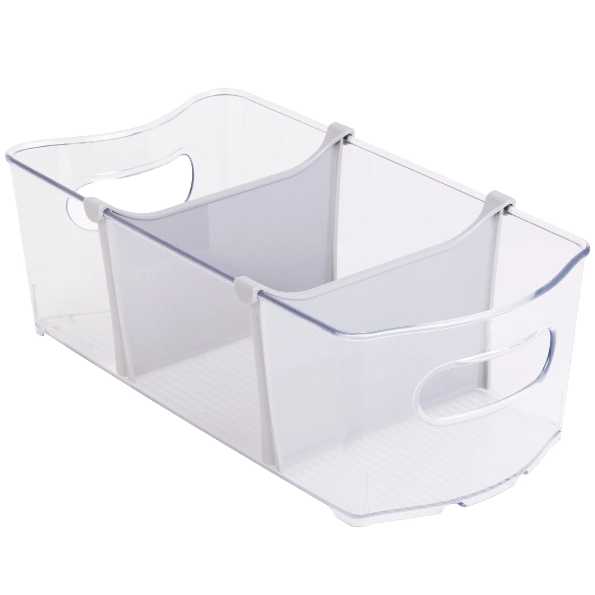 Mainstays Plastic Closet and Laundry Bin with Removable Dividers - Slim 12" L x 6' W - Clear | Walmart (US)