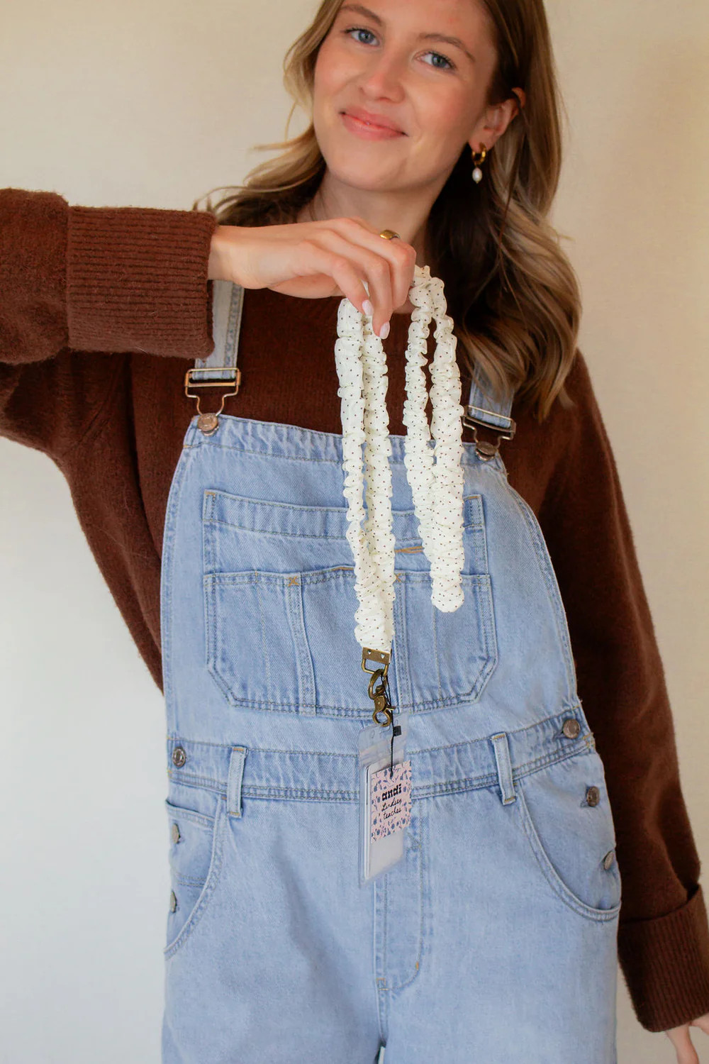 Cream Dottie Lanyard | Shop Andi