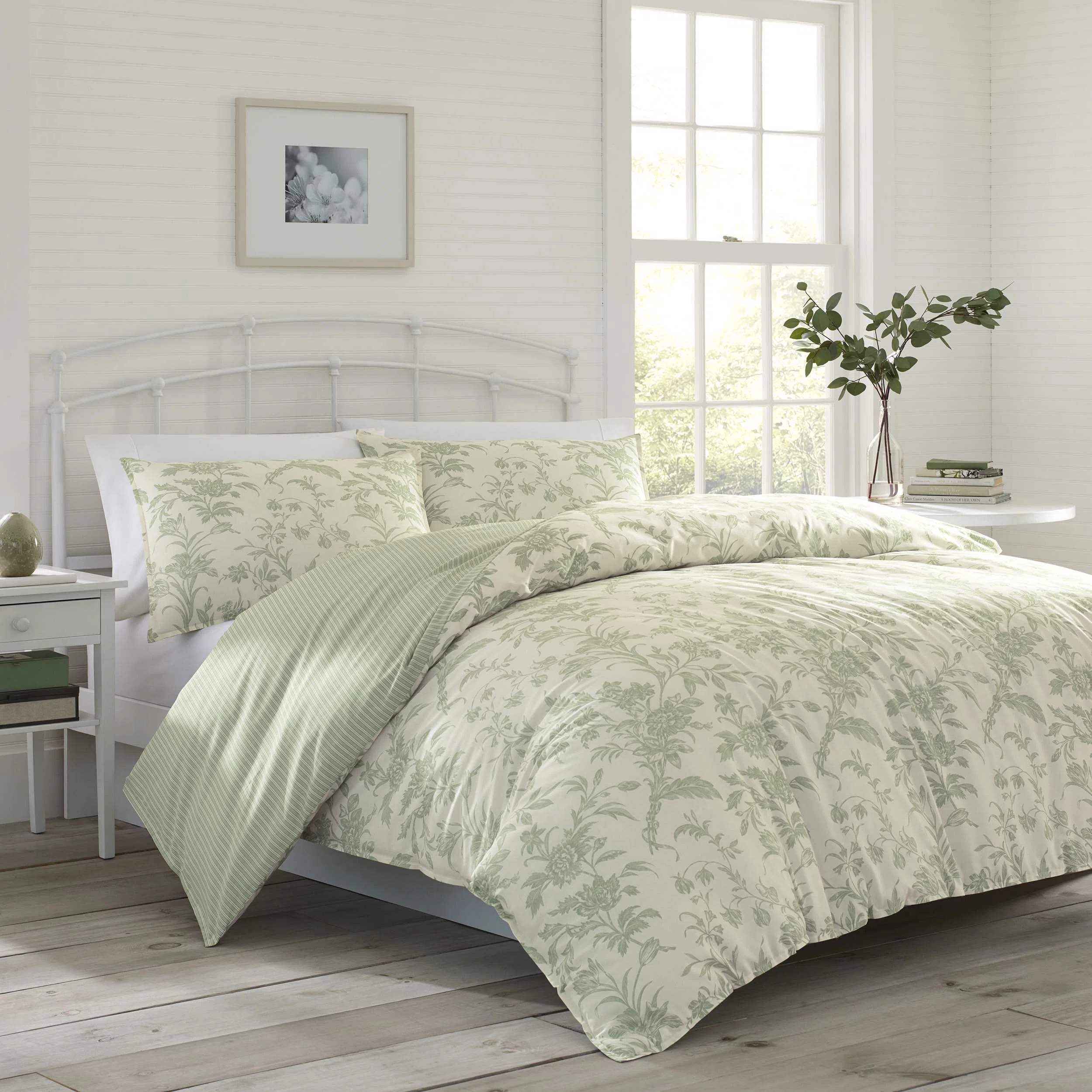 Laura Ashley Natalie Green Cotton Duvet Cover Set & Reviews - Wayfair Canada | Wayfair North America