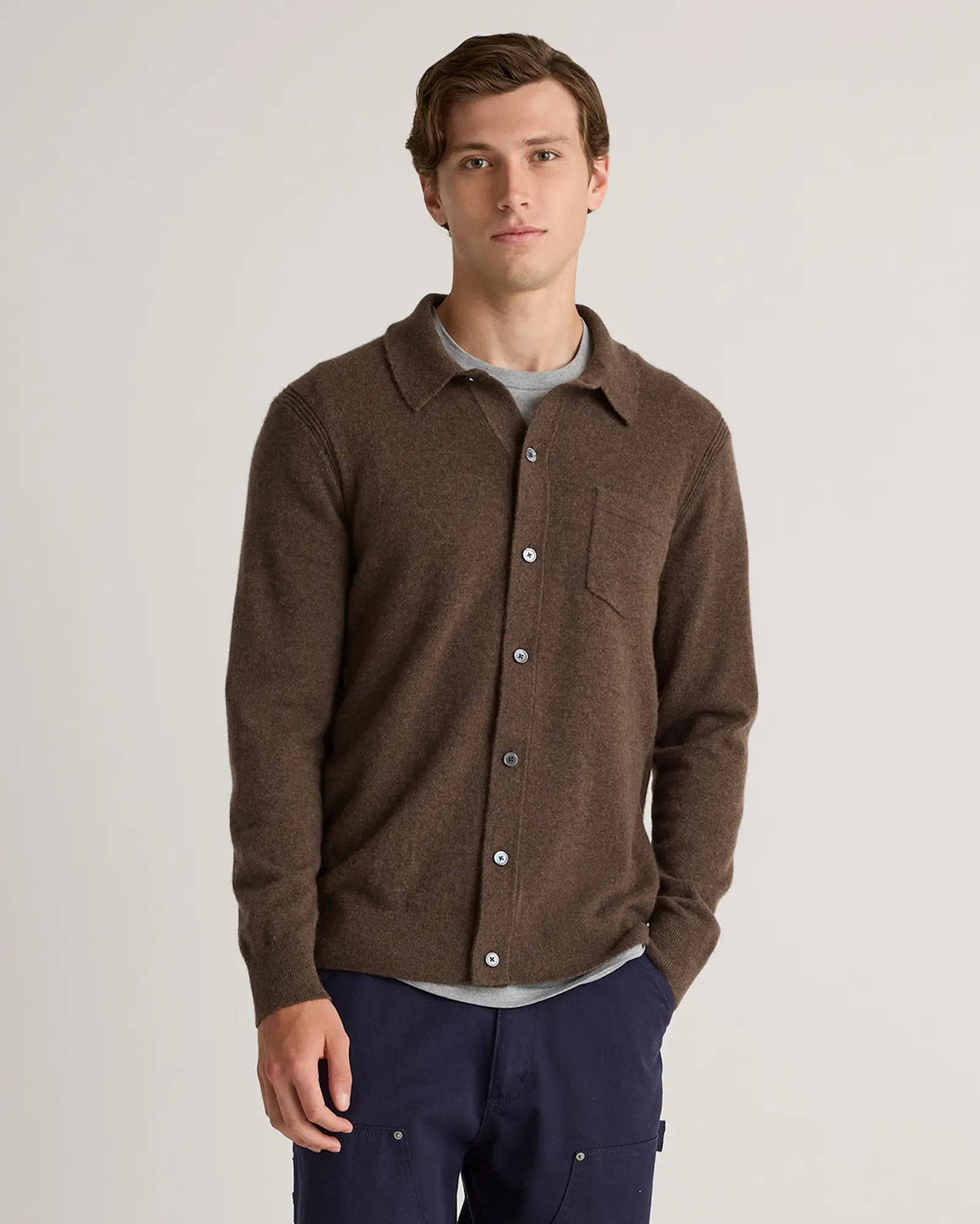 Mongolian Cashmere Button Down Sweater | Quince