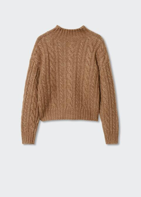 Braided sweater with perkins neck | MANGO (US)