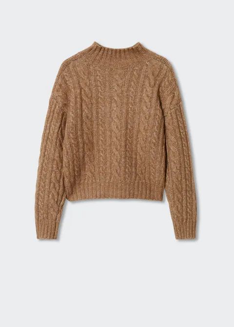 Braided sweater with perkins neck | MANGO (US)