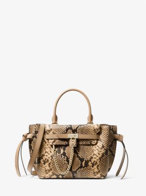 Hamilton Legacy Small Snake Embossed Leather Belted Satchel | Michael Kors US