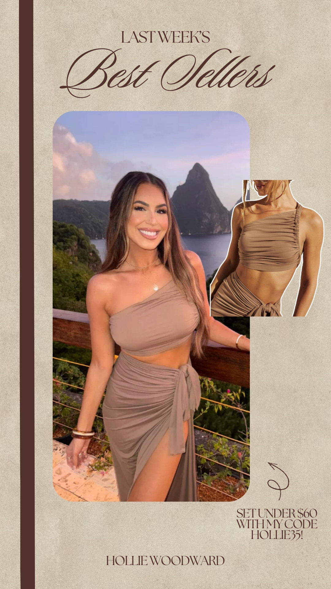 one of last week's best sellers! wearing a small in both pieces🤎 

 #LTKSaleAlert #LTKFindsUnder100 #LTKTravel