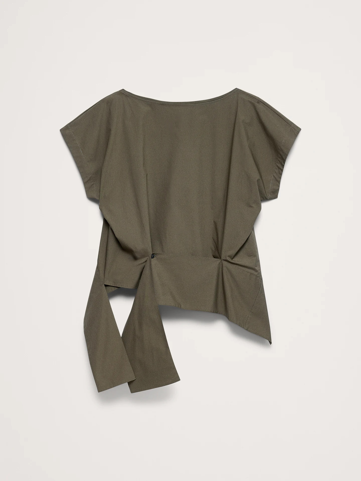 Cotton Poplin Boatneck Asymmetrical Top | Banana Republic (US)