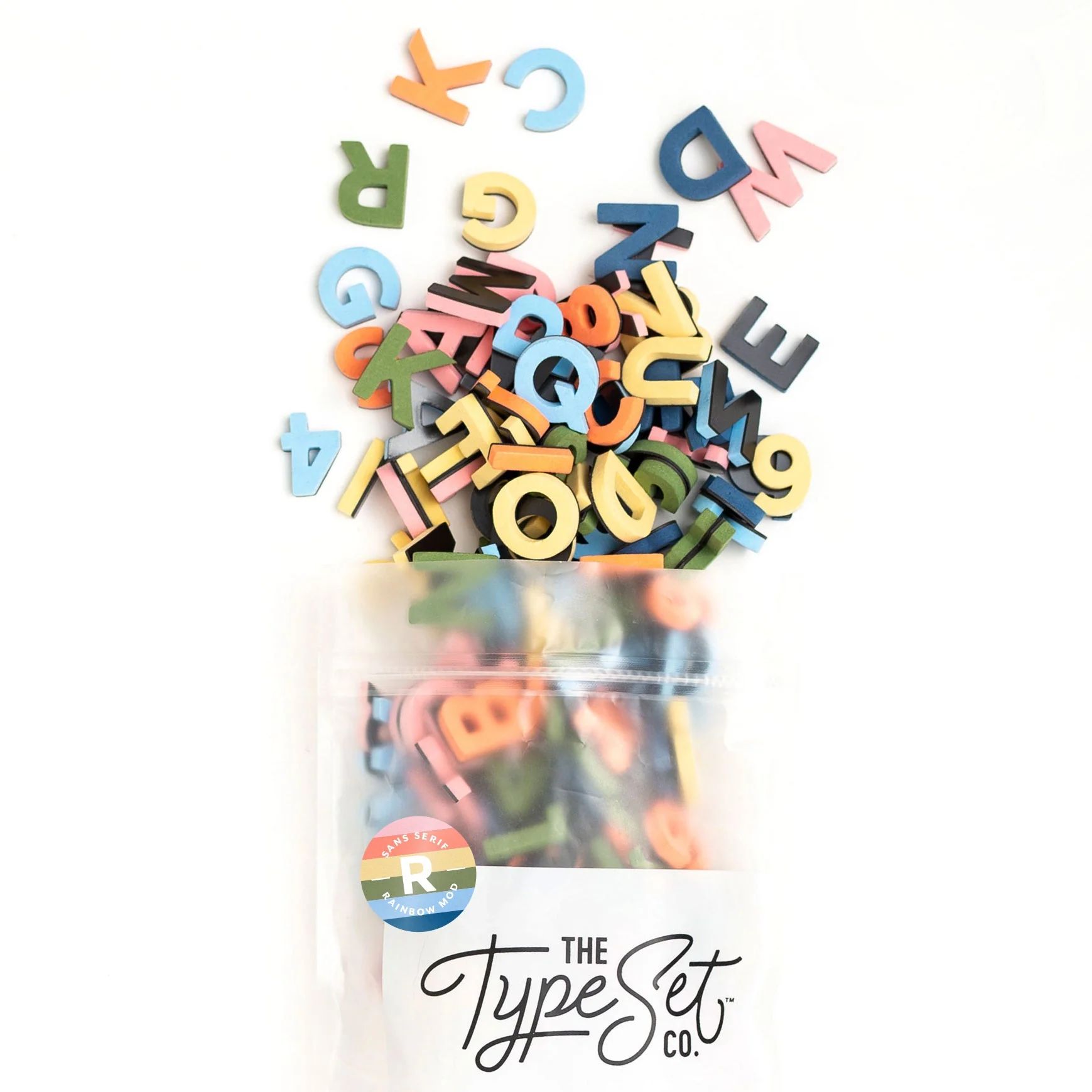 1-Inch Rainbow Mod Magnetic Letters | The Type Set Co.
