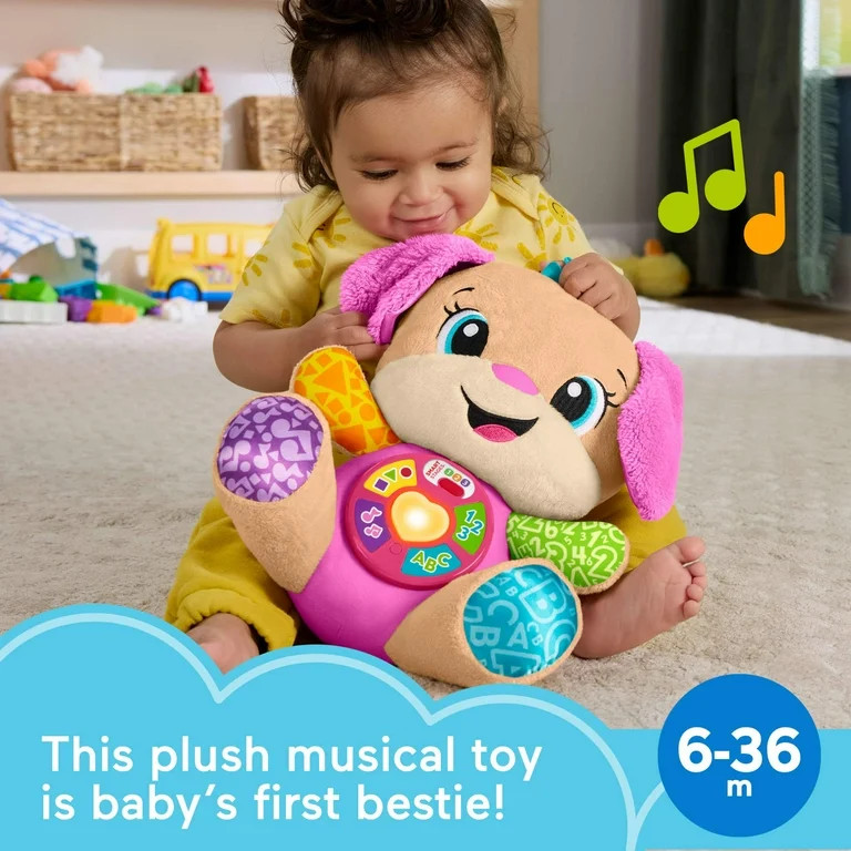 Fisher-Price Laugh & Learn Smart Stages Sis Pink Plush Musical Learning Toy for Baby & Toddler | Walmart (US)