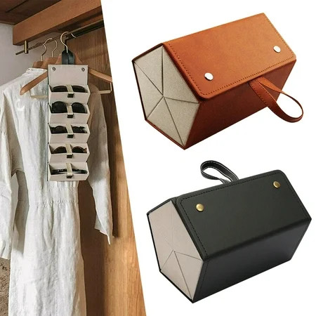 5 slot Sunglasses Organizer Holder Foldable Hanging Eyeglasses Case Eyewear Display Containers for W | Walmart (US)