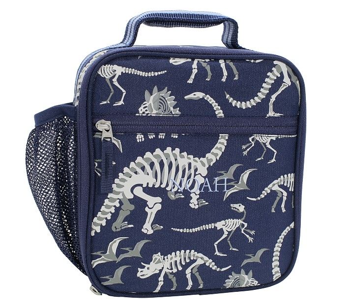 Mackenzie Navy Dinosaur Bones Glow-in-the-Dark Lunch Boxes | Pottery Barn Kids