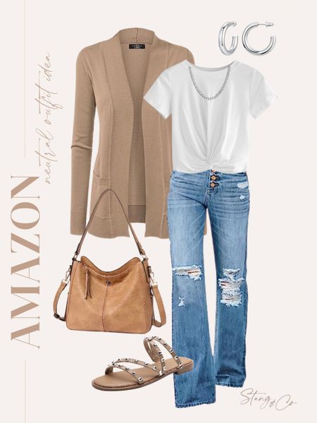 Amazon fashion - neutral style

Ripped bootcut jeans - white tee - silver chain - silver hoop earrings - tan tone bag - shoulder purse - stuffed sandals - cardigan - outfit inspiration - casual style 

#LTKstyletip #LTKshoecrush #LTKunder50