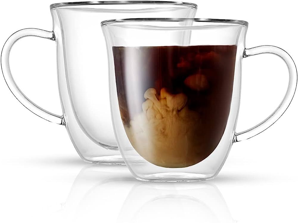 JoyJolt Serene Double Walled Insulated Glasses Coffee Mug (Set of 2) 13.5 Ounces | Amazon (US)