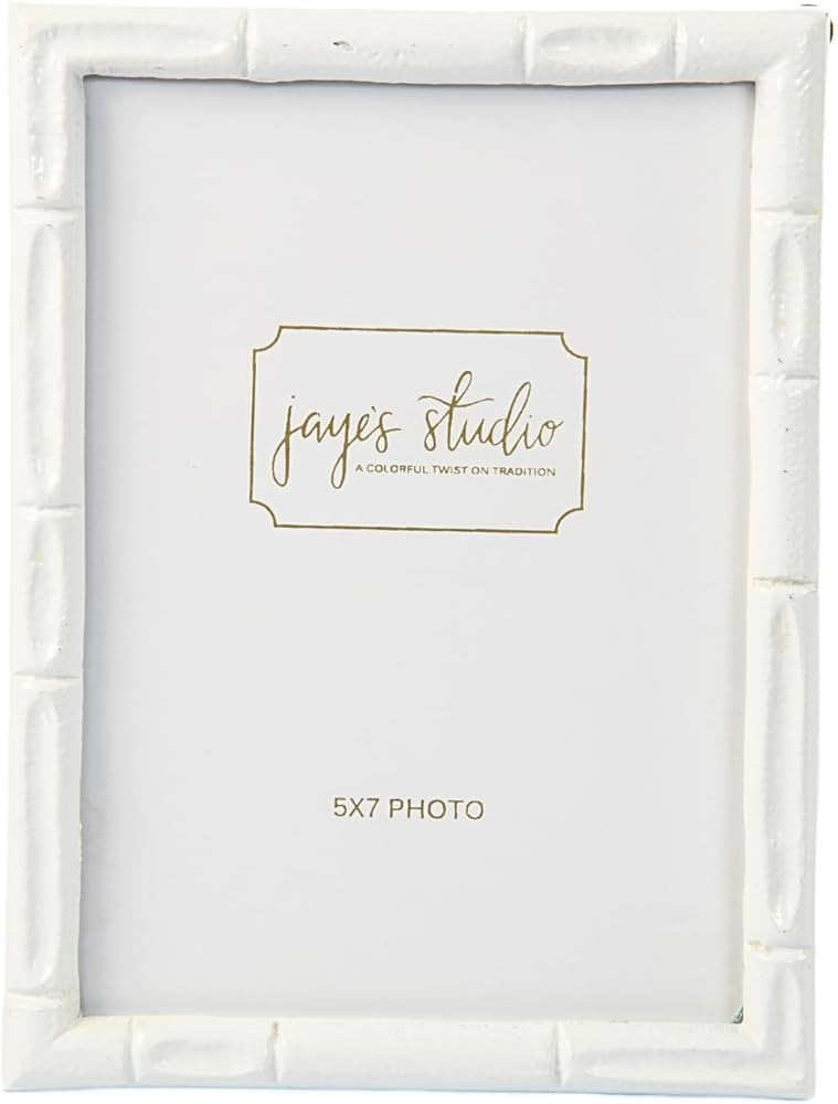 Jaye's Studio Decorative White Picture Frame 5x7 Bamboo, Luxury Photo for Table Top, Vertical & H... | Amazon (US)