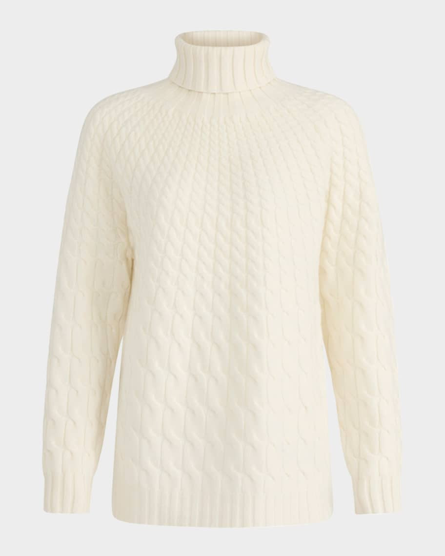 Augie Cable-Knit Turtleneck Sweater | Neiman Marcus