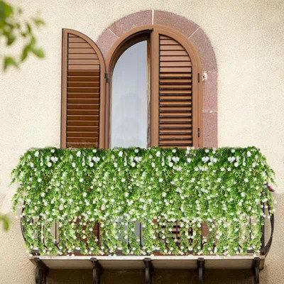 Artificial Hanging Flowers, 3 Pcs Fake Hanging Plants Decor, Artificial Vines for Outdoors, UV Resistant No Fade Artificial Plants Suitable for Indoor | Wayfair North America