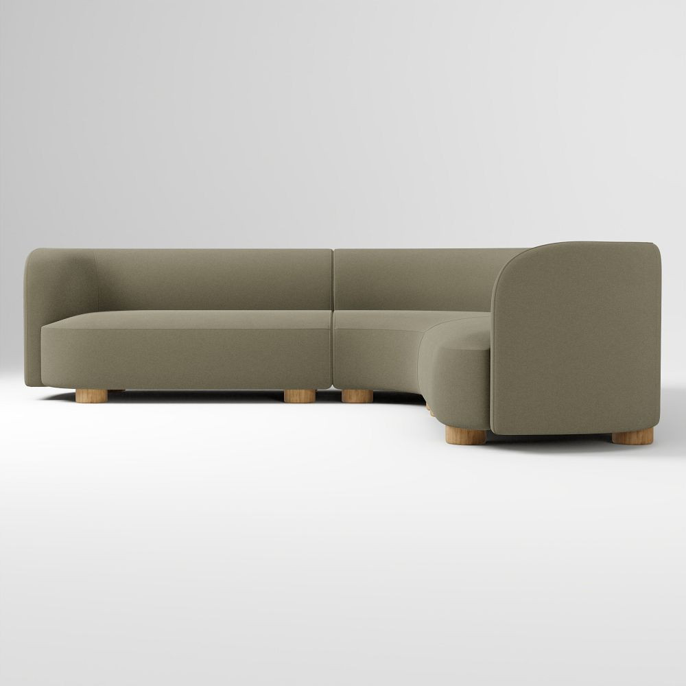 Laurent 3-Piece L-Shaped Wedge Sectional (111.5") | West Elm (US)