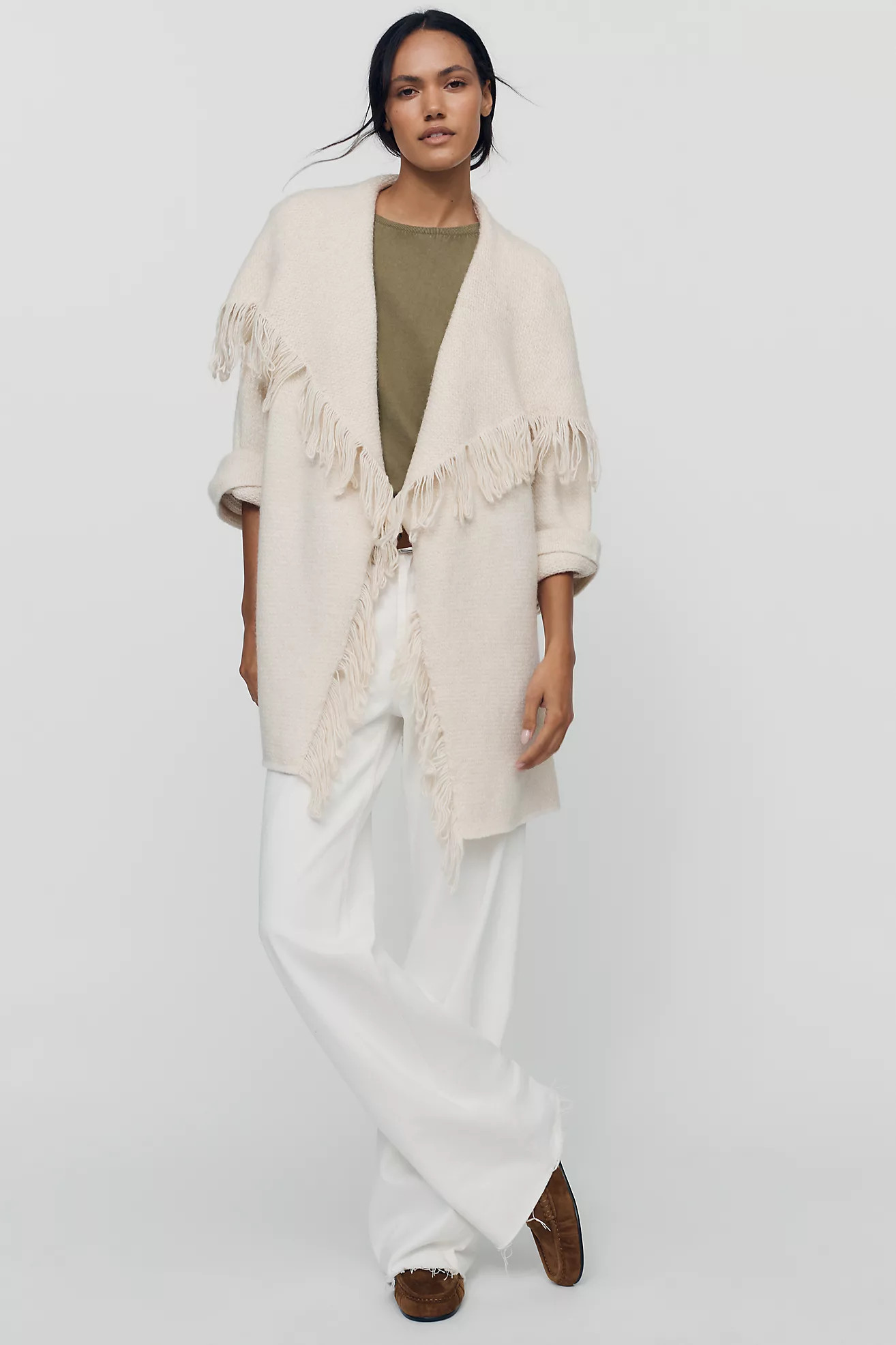 Mariel Longline Fringe Cardigan | Anthropologie (US)