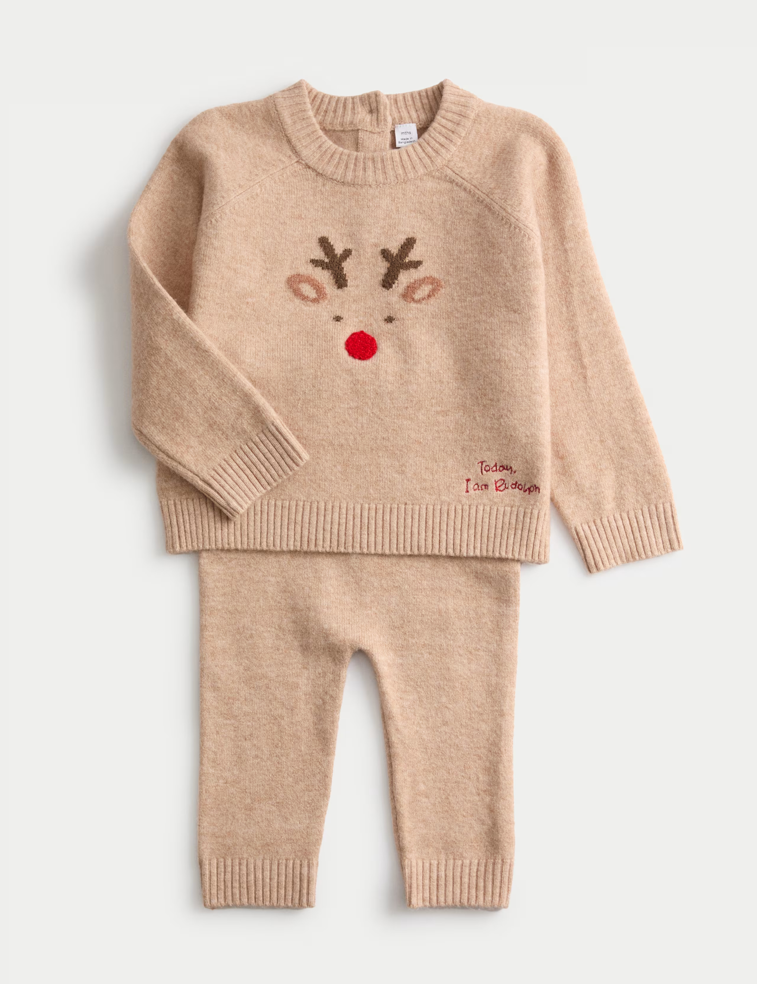 2pc Christmas Reindeer Knitted Outfit (0-3 Yrs) | Marks & Spencer (UK)
