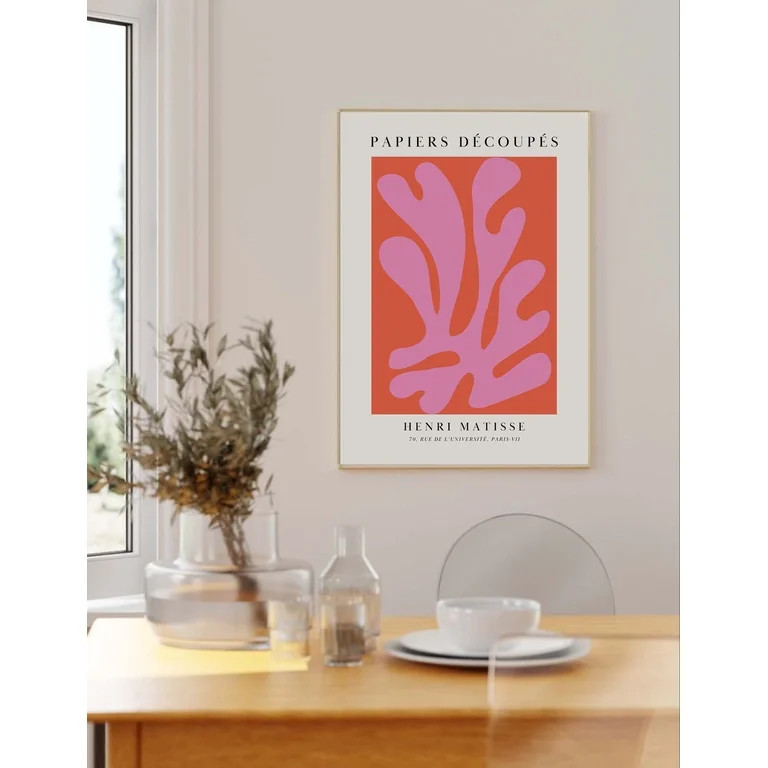 GATEGOO Poster Pink Matisse Print: Abstract Botanical Art, Gallery Wall Decor 24X36, UNFRAMED | Walmart (US)