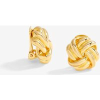 Gold Plated Polished Knot Clip Earrings | PrettyLittleThing UK