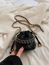 Mini Drawstring Design Chain Bucket Bag | SHEIN