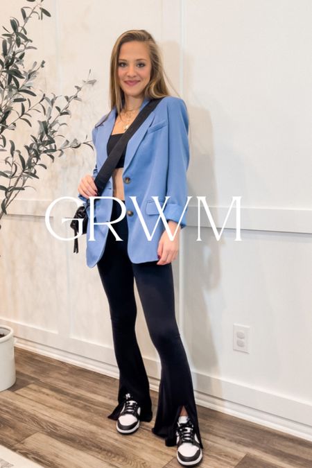 In love with this blue blazer!! Revolve- split hem leggings soooooo comfortable and on sale for $21 !!! Blazer on sale as well! Nike funk low 

#LTKSale #LTKstyletip #LTKunder100