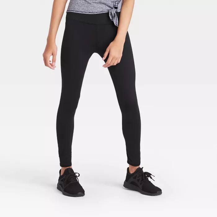 Girls' Performance High-Rise Leggings - All in Motion™ Black | Target
