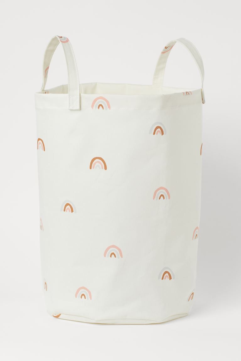 Storage basket in cotton twill with a printed pattern. Two handles at top. Interior easily cleane... | H&M (US + CA)