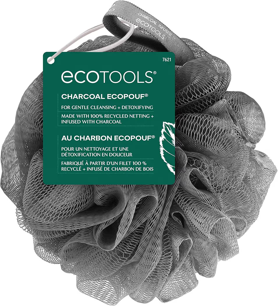 EcoTools Charcoal EcoPouf, Loofah Sponge for Bath & Shower, Infused Pouf, Recycled Netting, Exfol... | Amazon (US)