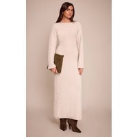 Cream Bobble Knit Knitted Maxi Dress | PrettyLittleThing US
