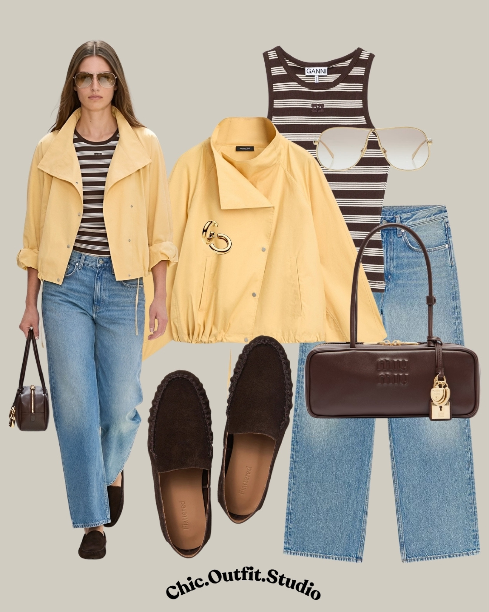 💫 Butter Yellow Jacket & Brown Stripe Top with Blue Jeans | Chic Spring Casual Outfit

💫 A butter yellow lightweight jacket layered over a brown and cream striped knit top with relaxed blue jeans creates the perfect soft spring-to-summer outfit. Styled with dark brown loafers and a structured chocolate brown bag, this look feels timeless, polished, and effortlessly European. Ideal for coffee dates, city walks, travel days, casual office outfits, or weekend brunch when you want something comfortable yet elevated. The mix of soft cotton textures, denim, and rich brown accessories makes this outfit feel fresh and sophisticated for transitional weather.

✨Tags: butter yellow outfit women, brown striped top outfit, blue jeans spring outfit, casual chic outfit women, spring layering outfit, European casual style, effortless denim outfit, dark brown accessories outfit, relaxed jeans outfit, classic spring fashion, elevated everyday outfit, minimalist chic style, spring capsule wardrobe, loafers outfit women, timeless casual look

#LTKspring #LTKsummer #LTKshoes