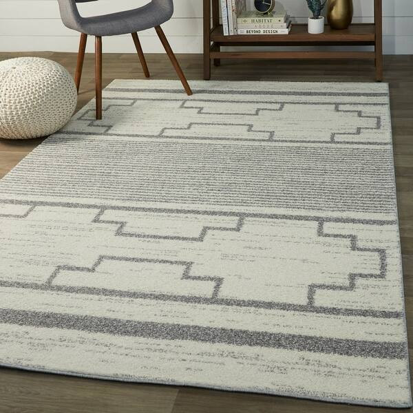 Howell Modern Geometric Area Rug - 7'10" x 10' - Grey | Bed Bath & Beyond