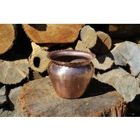 Small Round Antique Handmade Copper Vase | Etsy (US)