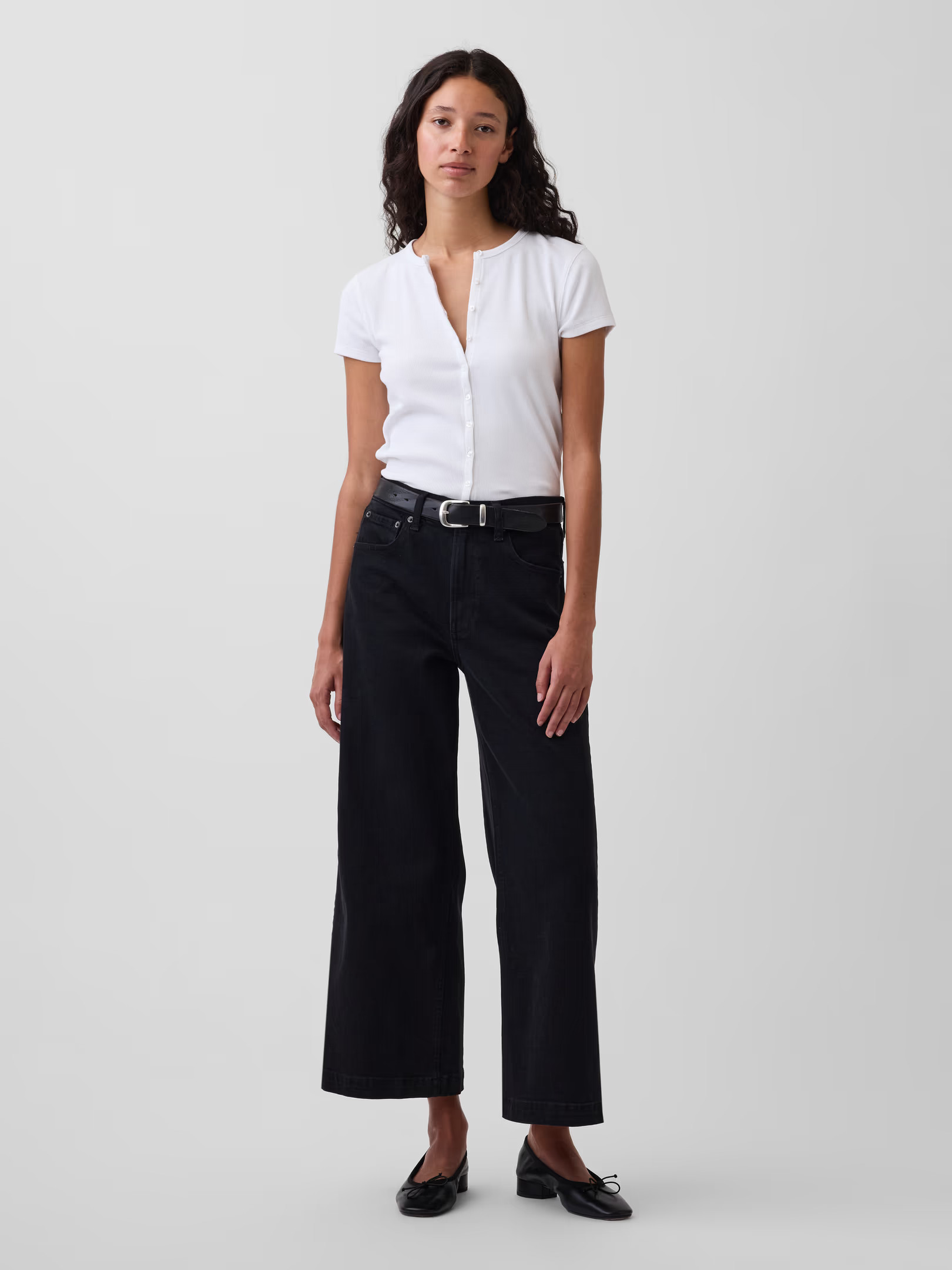 High Rise Stride Wide-Leg Ankle Jeans | Gap (US)