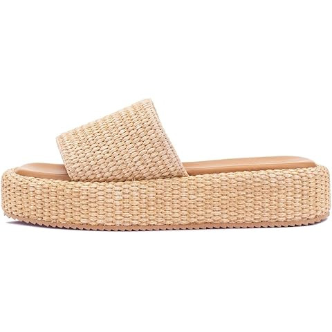 Coutgo Womens Platform Sandals Raffia Espadrilles Slip on Open Toe Cute Boho Summer Beach Slide S... | Amazon (US)