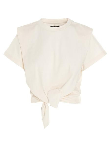 Isabel Marant Zelito Front Knot T-Shirt | Cettire Global