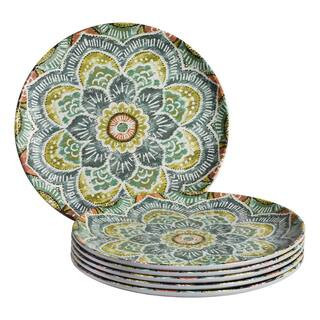 Taryn Melamine Accent Plates in Jetsetter Medallion (Set of 6) | The Home Depot
