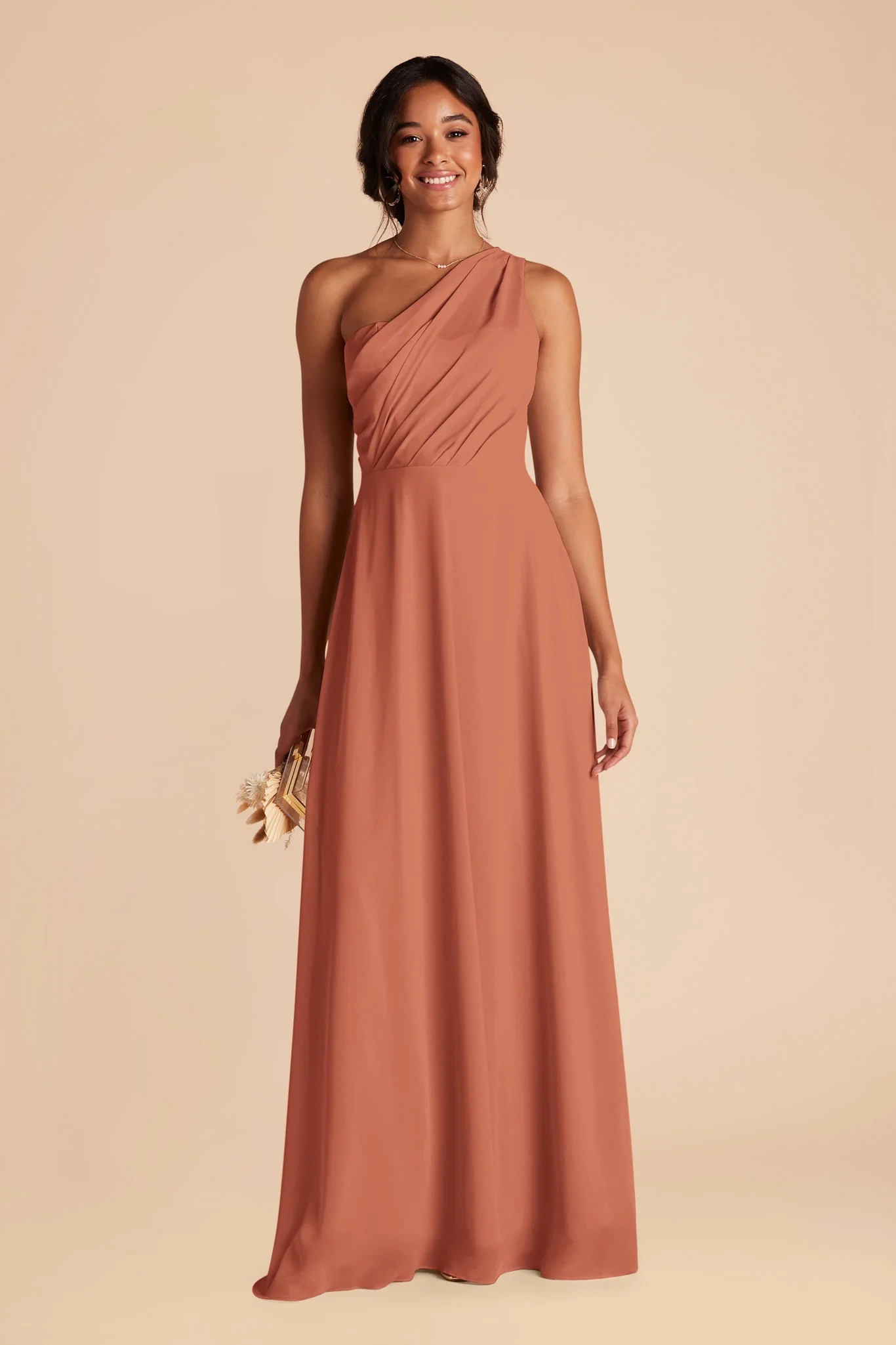 Terracotta Bridesmaid Dress Chiffon Size Medium Birdy Grey Kira | Birdy Grey