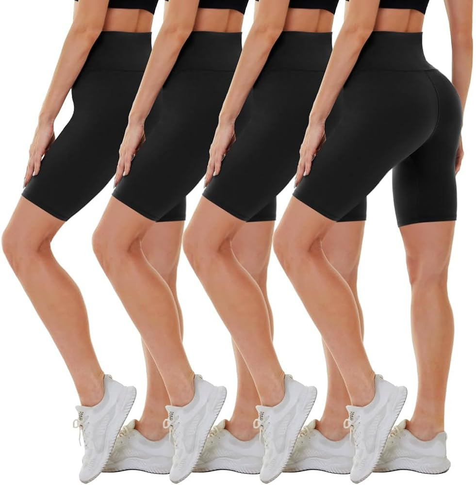 CAMPSNAIL 4 Pack Biker Shorts for Women High Waist - 5"/8" Tummy Control Soft Athletic Yoga Worko... | Amazon (US)