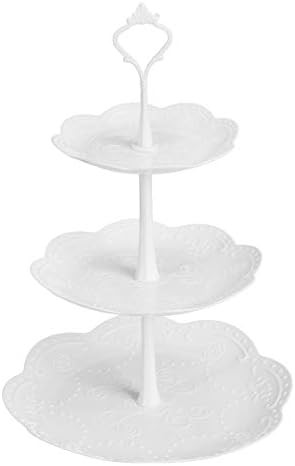 Coitak 3 Tier Cupcake Stand, Plastic Tiered Serving Stand, Dessert Tower Tray for Tea Party, Baby... | Amazon (US)