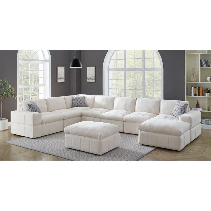 Shona 159" Wide Reversible Modular Sectional with Ottoman | Wayfair North America