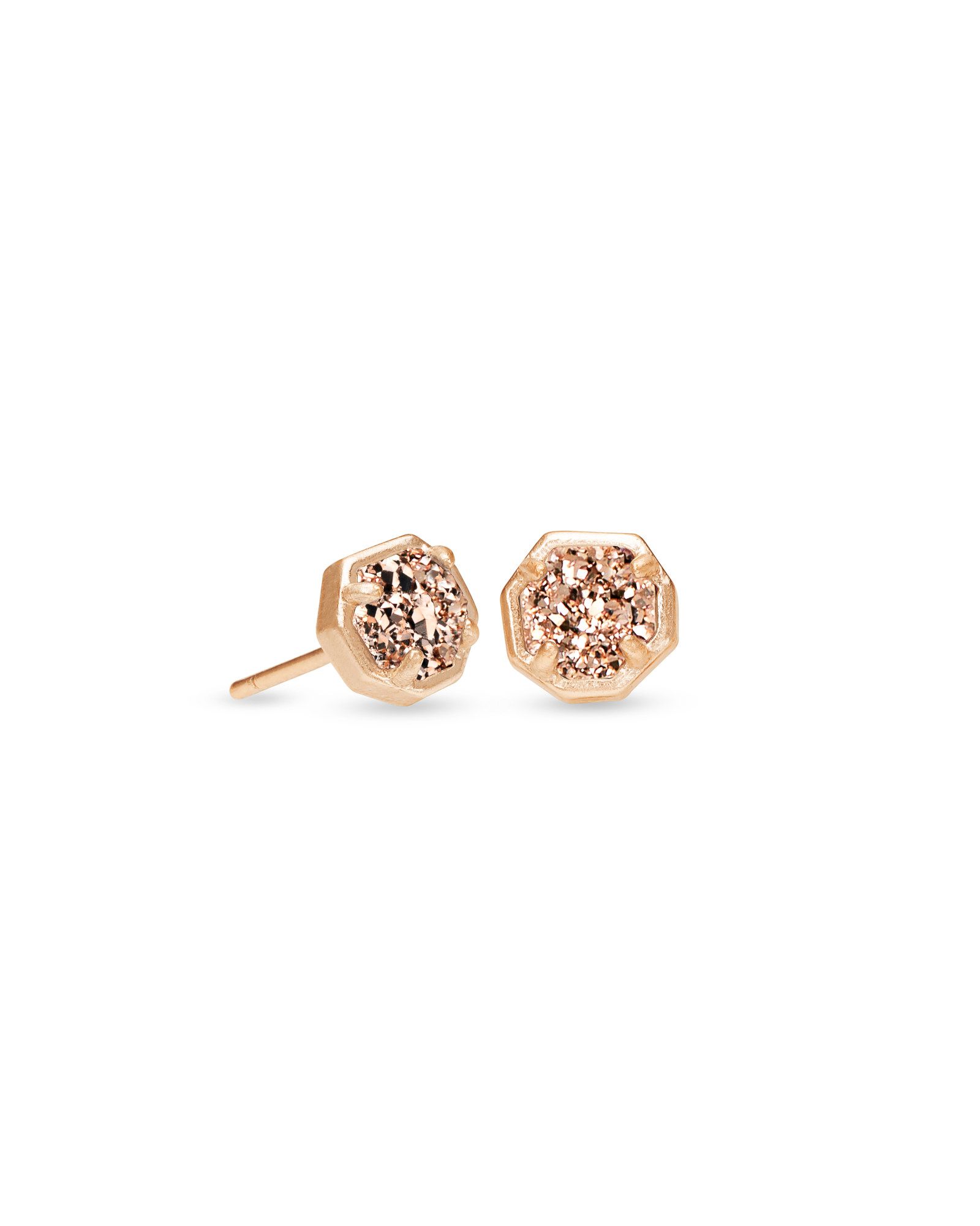 Nola Rose Gold Stud Earrings in Rose Gold Drusy | Kendra Scott | Kendra Scott