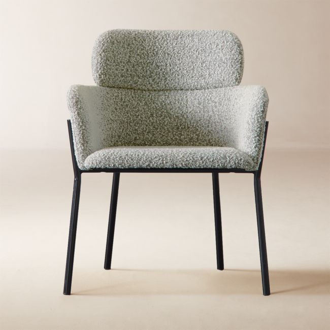 Azalea Black and White Boucle Dining Chair | CB2